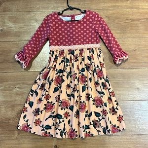 Matilda Jane Pink Red 3/4 Sleeve Casual Sundress